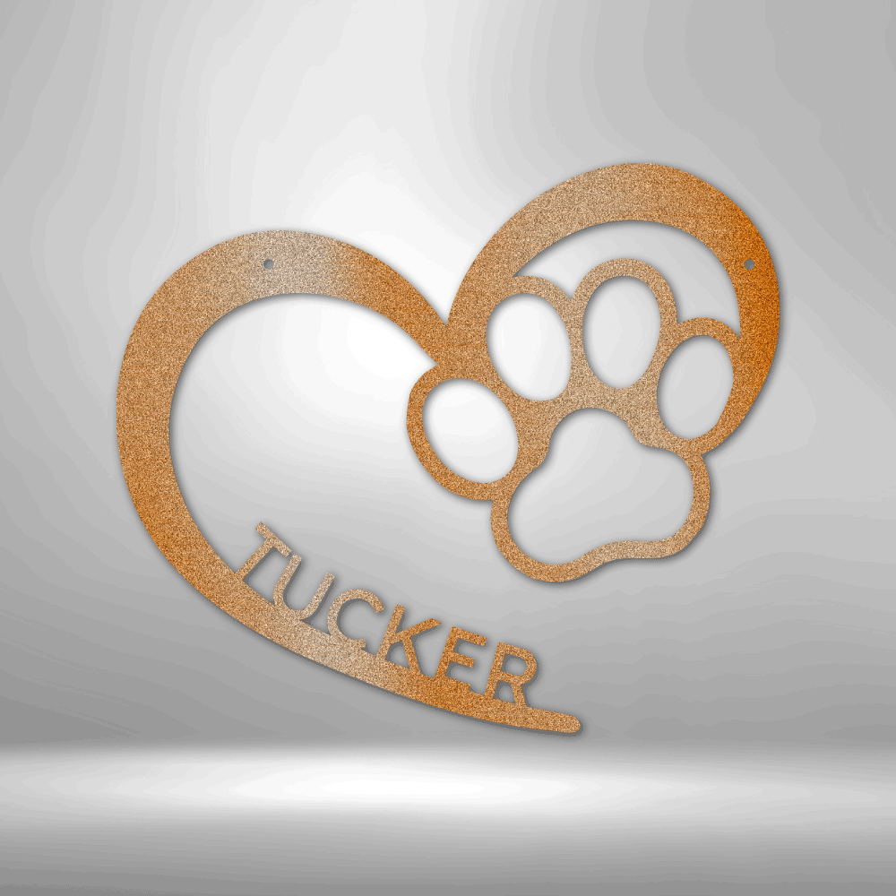 Puppy Love Monogram - Steel Sign