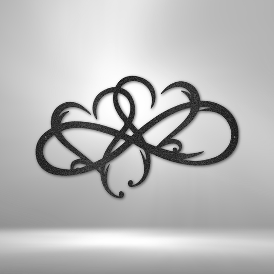 Infinity Linked Hearts - Steel Sign