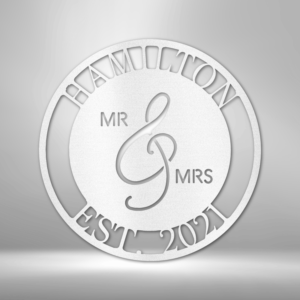 Mr. and Mrs. - Steel Sign